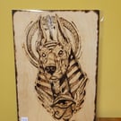 Anubis Wood Burn Art