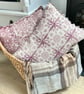 Hand Printed Organic Cotton Oblong Cushion - EIRA - Raspberry Red - Image 3