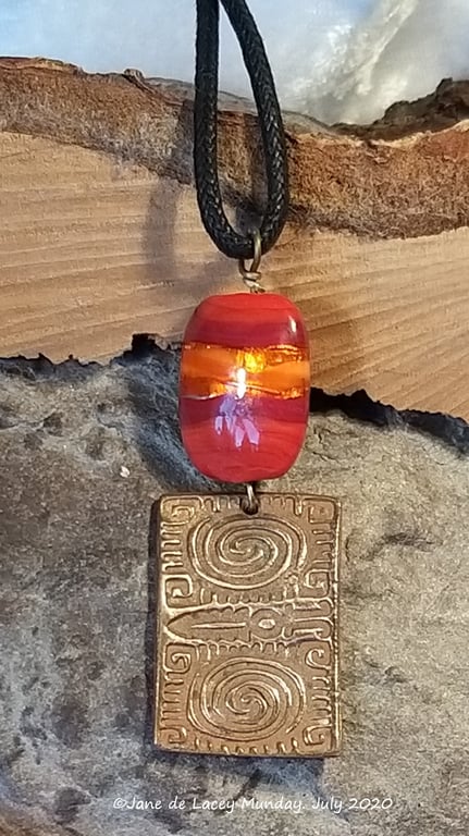 Bronze Swirl Tag Pendant (ON SALE - HALF PRICE)