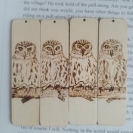 wooden bookmark of Wise owls