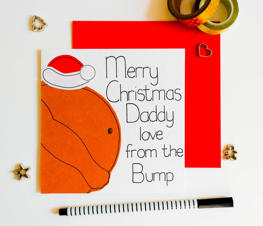Christmas Card From The Baby Bump To A Daddy To Be, Daddy From The Bump
