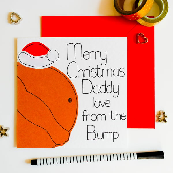 Christmas Card From The Baby Bump To A Daddy To Be, Daddy From The Bump