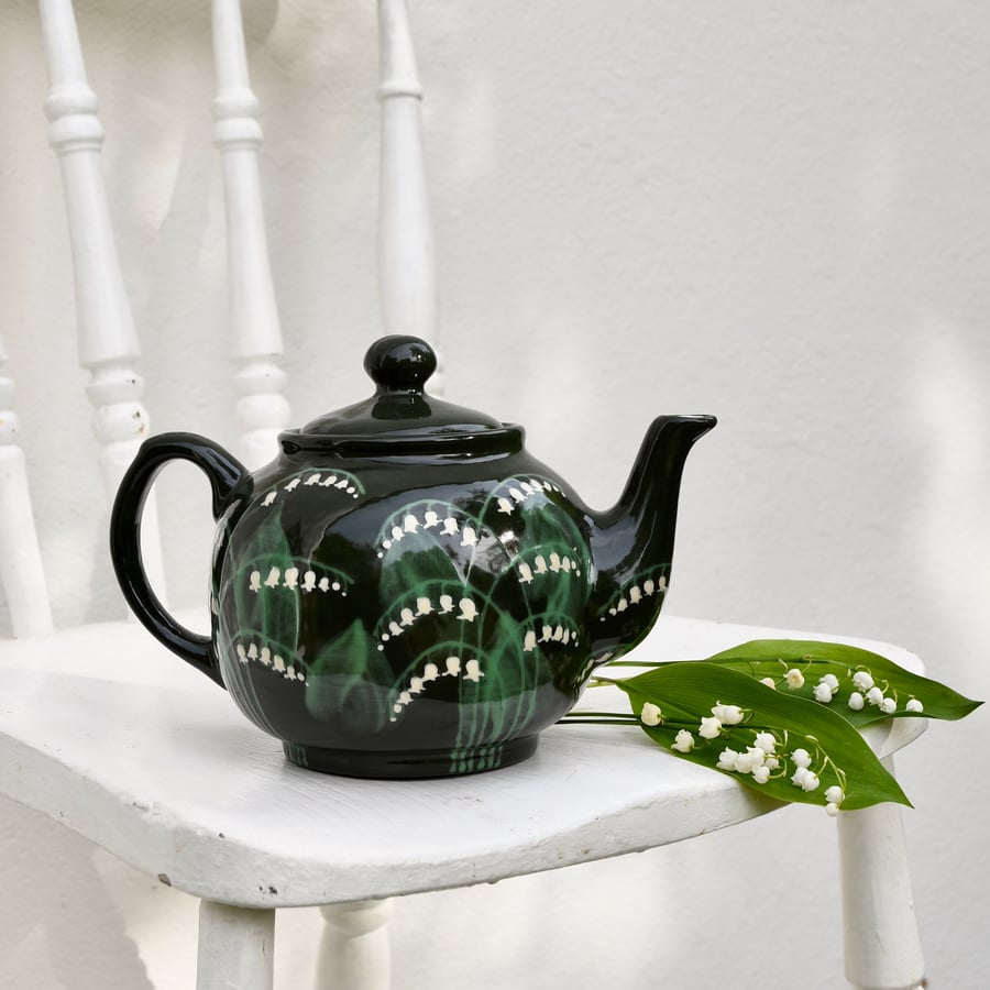 Lily of the Valley Teapot - Hand Painted