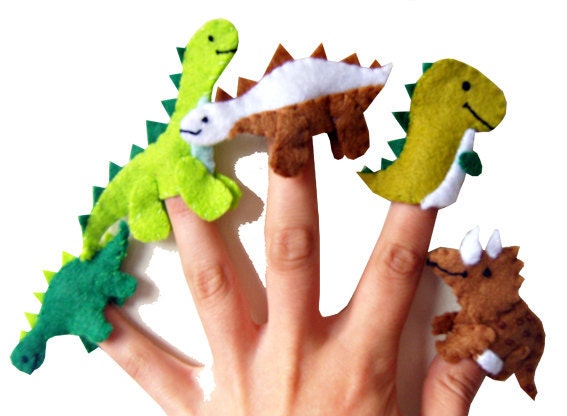 Dinosaur Finger Puppets, Stocking Filler, Kids Toys, Dinosaur Gift