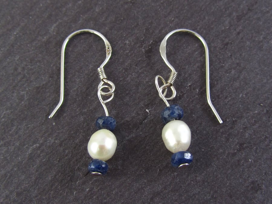 Sapphire Pearl Earrings