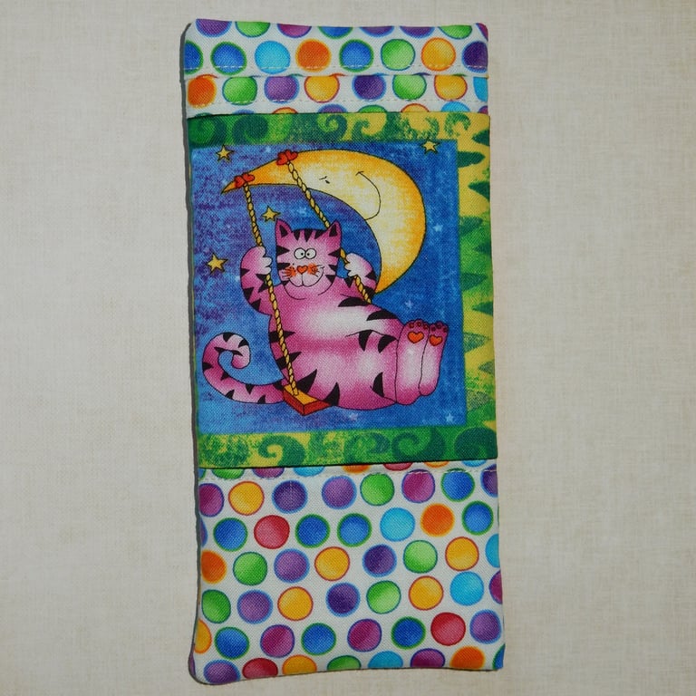 Glasses case - Bright funky cats - slip in