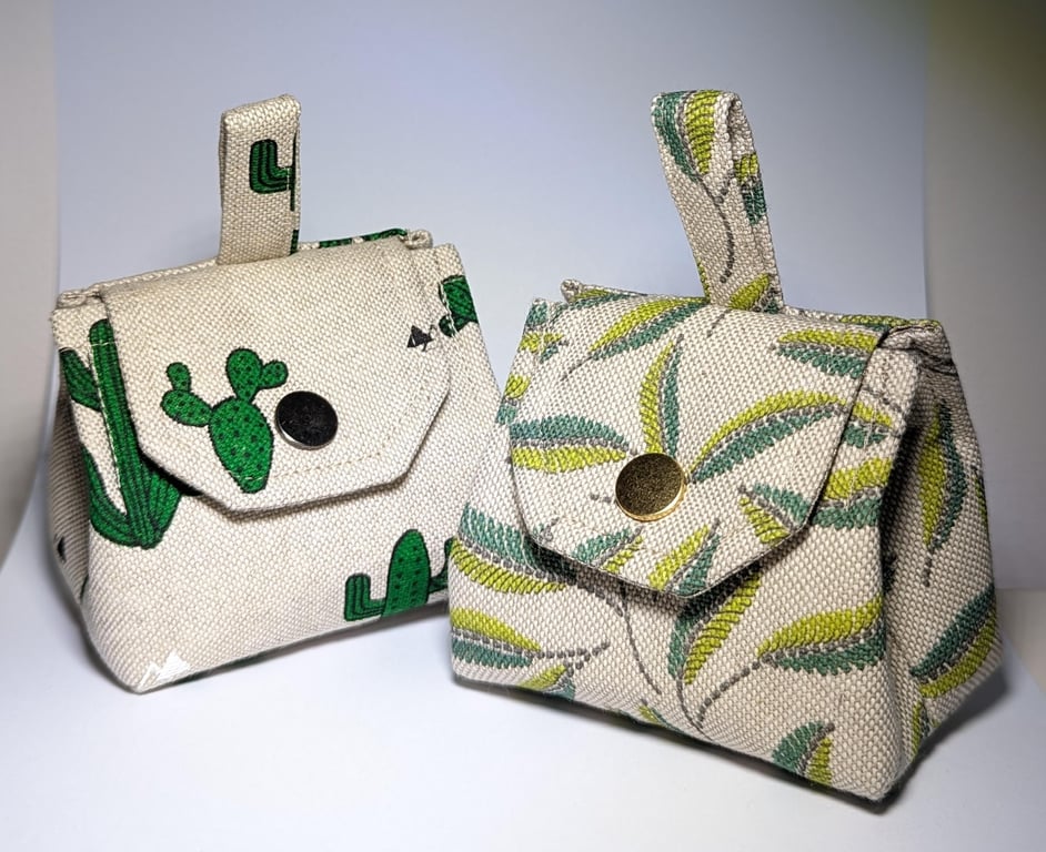 Cute Cotton Fabric Coin or Key Bag  