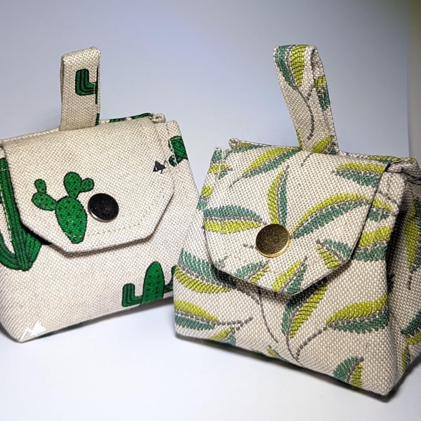 Cute Cotton Fabric Coin or Key Bag  