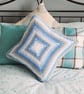 Blue tones crochet cushion - Image 2
