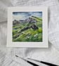 Highland Sheep Watercolor Painting, Scottish Loch & Mountain Pastoral Art