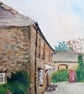 North Hill, Cornwall with Morris Minor Classic Car Watercolour Painting - Image 5