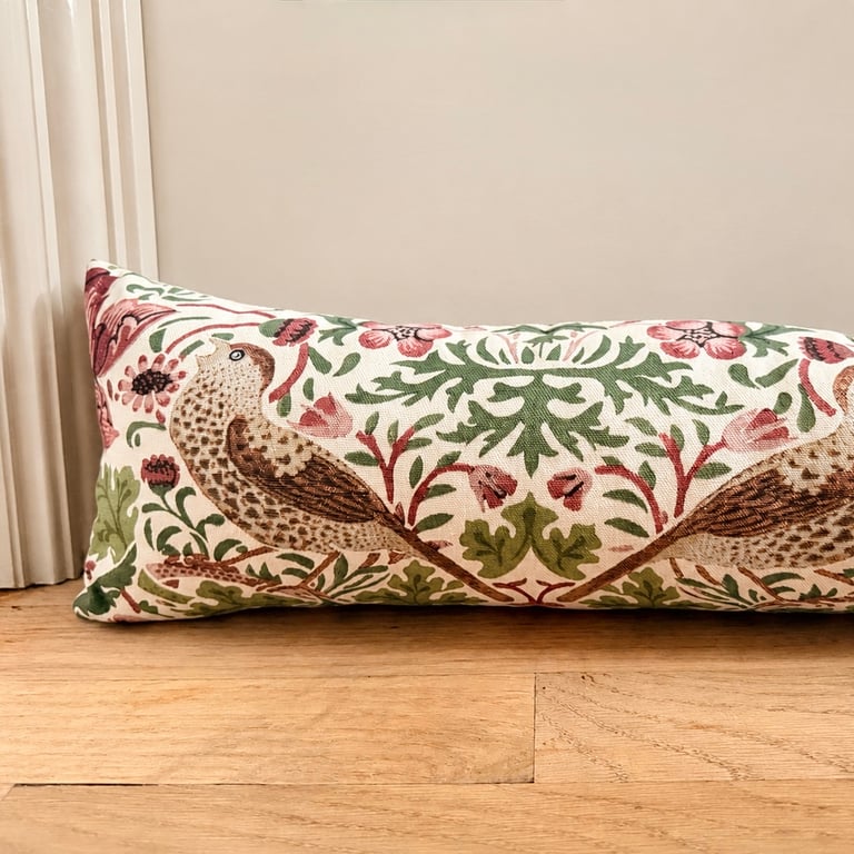Weighted William Morris Strawberry Thief Draught Excluder, Door Draft Stopper