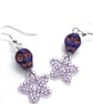 Metallic pearlescent purple skull and  lilac star beaded earrings