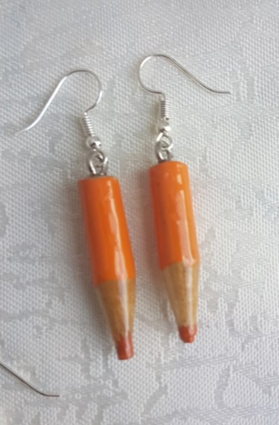 Orange Pencil Earrings