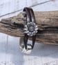 Women's Leather Bracelet, Wrap Boho Bracelet, Silver Plated Clasp - Image 5