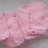 14" Newborn One Button Cardgan & Bonnet Set