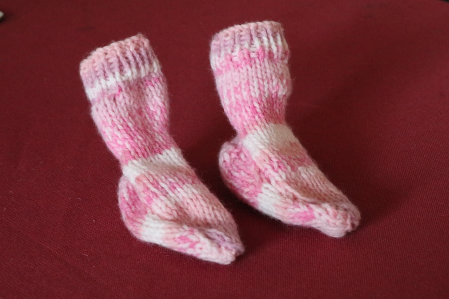 Pink Fairisle Babies Socks