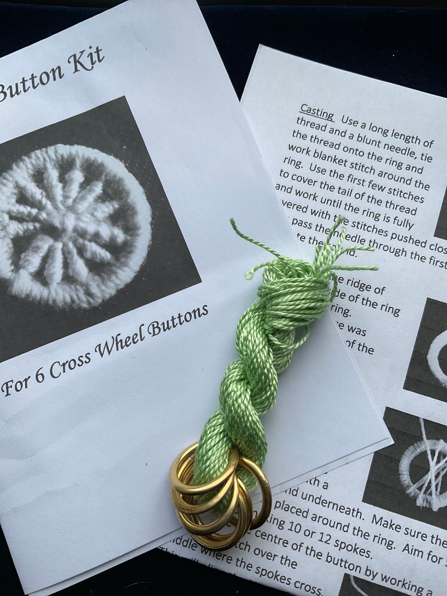 Kit to Make 6 x Dorset Cross Wheel Buttons, Pale Green
