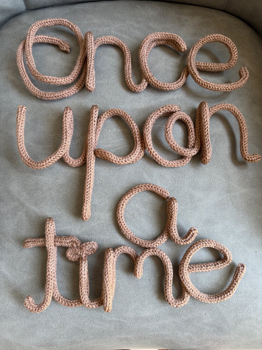 Once upon a time. Brown wired wall sign 