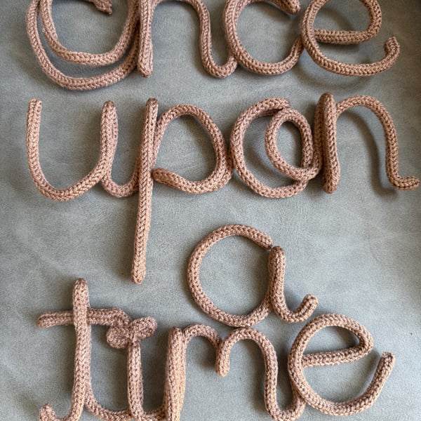 Once upon a time. Brown wired wall sign 
