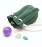 Green suede drawstring pouch - Image 2