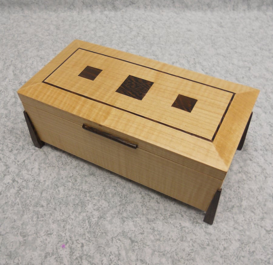 Watch and Earring box in Sycamore and Wenge.