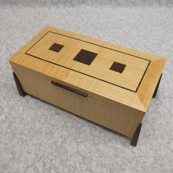 Watch and Earring box in Sycamore and Wenge.