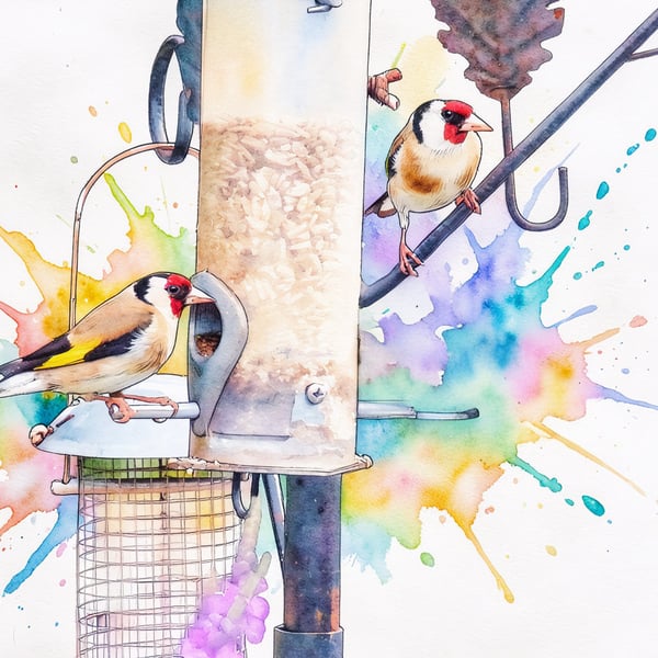 Goldfinches Greeting Card A5