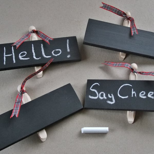 WOODEN CHALKBOARDS ON PEGS FOR FLORIST, MARKET STALL, CAR BOOT, WEDDING