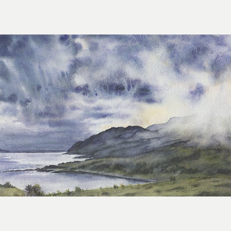 A5 Greetings Card "Clouds Descend on Ben Hiant"