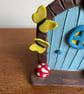 Magical fairy door with poppies & sunshine yellow butterflies - Image 4