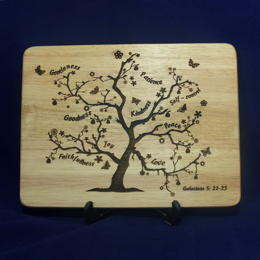 Laser Engraved Wooden Plaque - Fruit of the Spirit