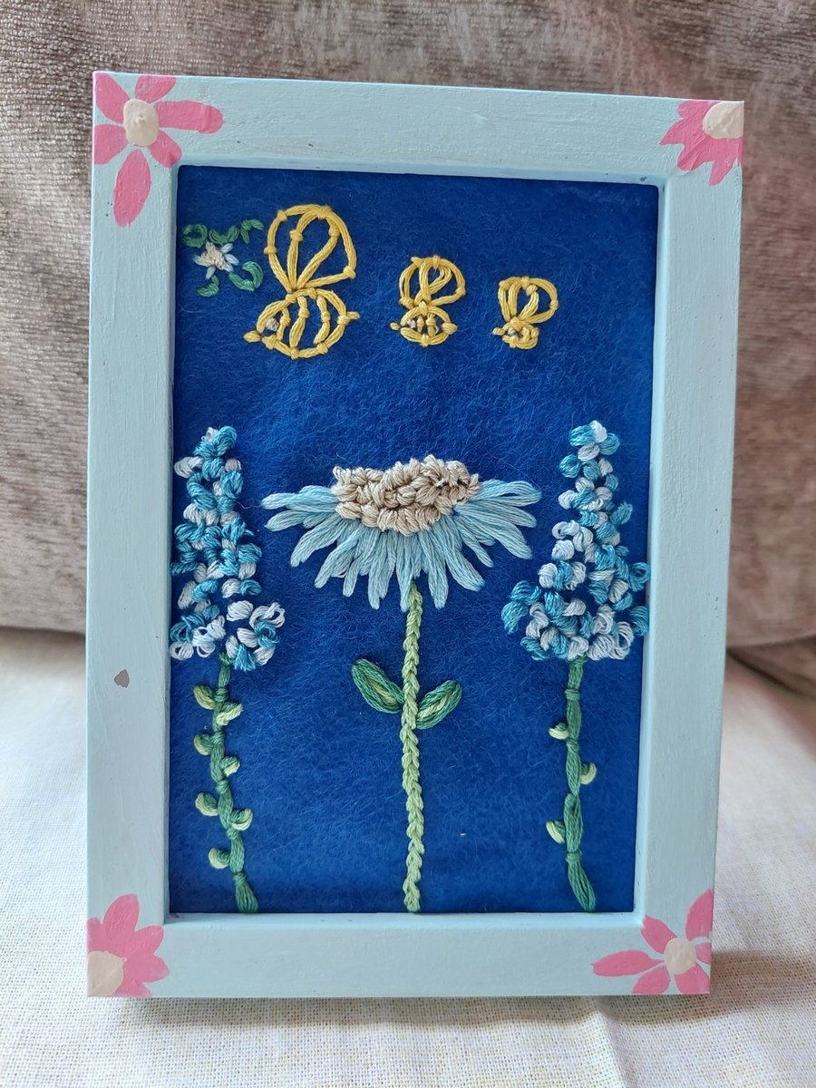 Hand embroidered flowers 