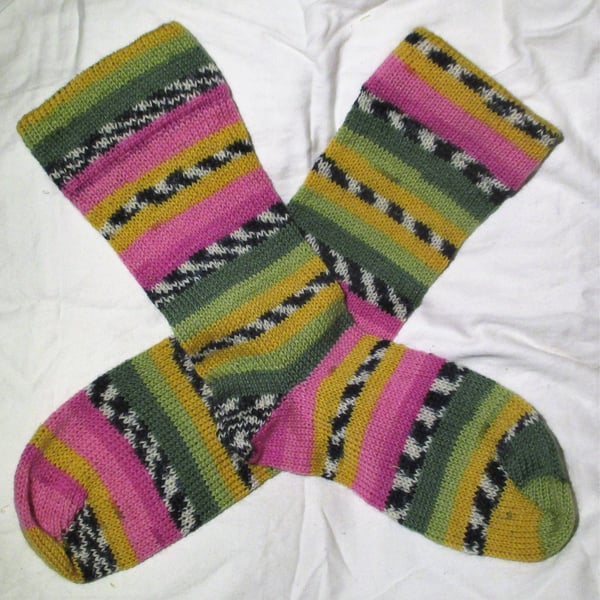 Handmade Wool Socks SIZE: 4-6 UK, 6-8 US, 36-38 EURO