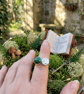 Sterling Silver Toadstool and Malachite Adjustable Ring (SKU060625) - Image 4