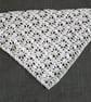 Lace Bandana Head, Floral Design, White Cotton - Image 4