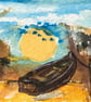 Beach boat ACEO  - Image 1