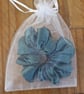 Handmade Bottle Green Satin Scrunchie - Classic Size - Image 4