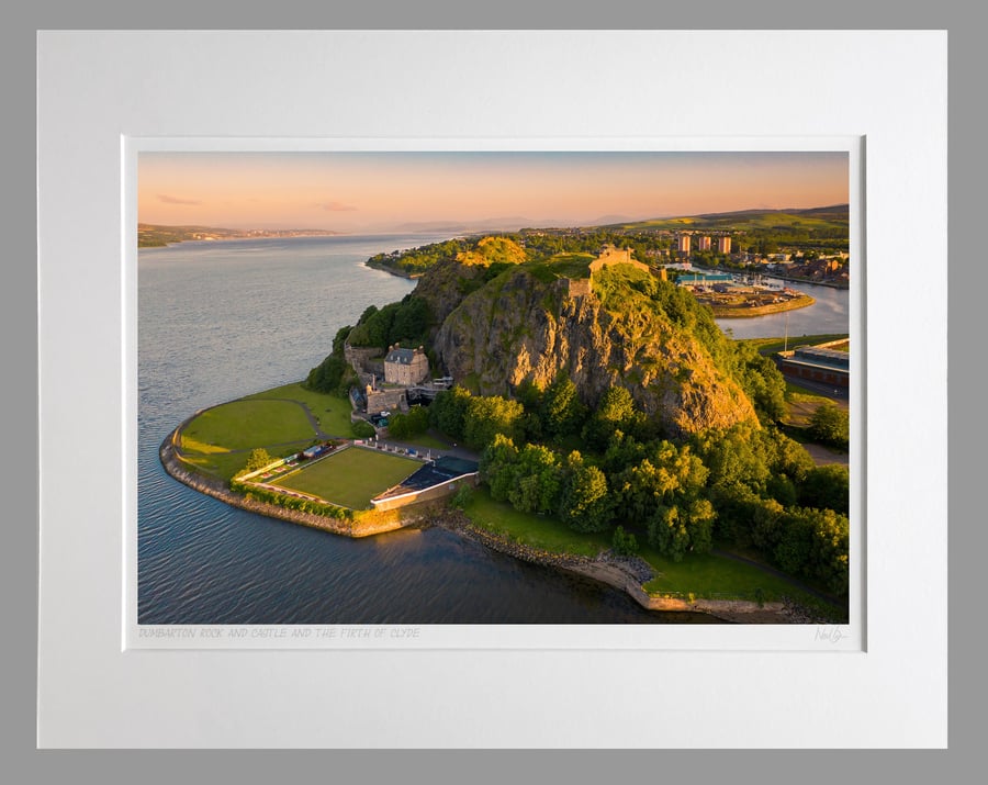 Dumbarton Rock & Castle and the Firth of Clyde - A3 (50x40cm) Unframed Print