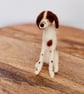 Needle felt wool Brown & White Springer Spaniel dog. Collectible
