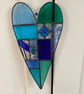 Blue Stained Glass Patchwork Heart - Image 4