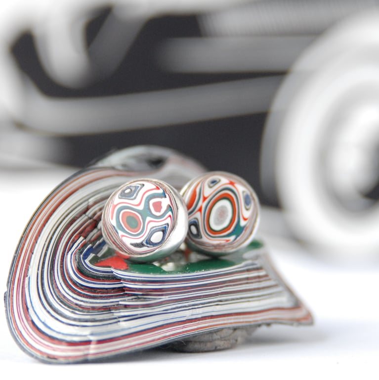 Kenworth fordite stud earrings