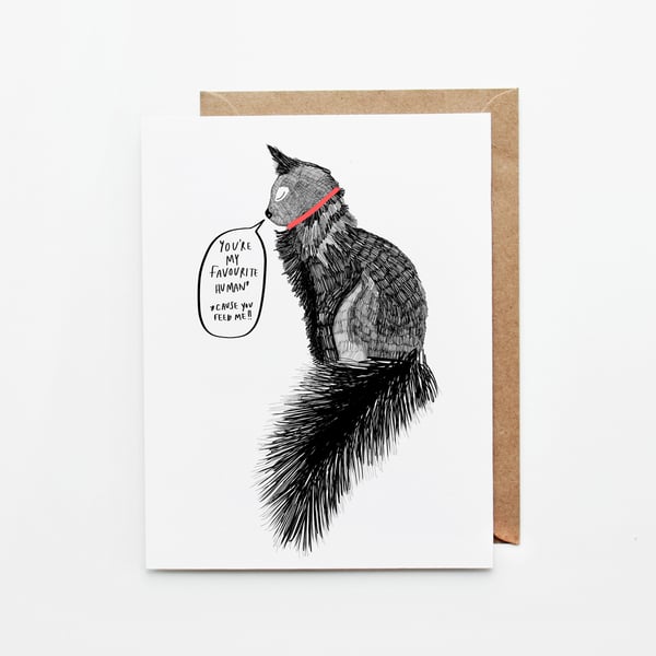 Illustrated Sarcastic Cat Mother's Day Card, Cat Mum, Mother's Day Blank Card