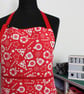 Handmade Red Christmas Festive Prints Standard Adult Size Holiday Chef Apron