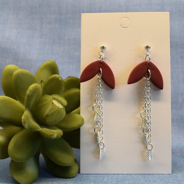Leaf Chain Drop Earrings