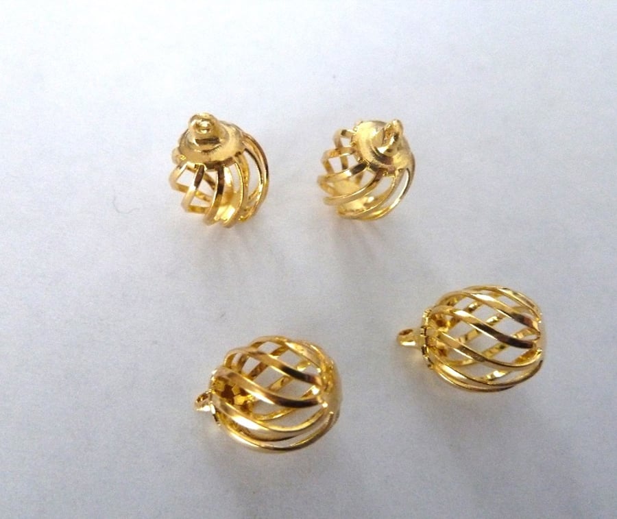 gold plated filagree spiral beads