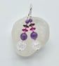 Crackle Quartz, Amethyst & Crystal Earrings, February Birthday, Anniversary Gift - Image 6