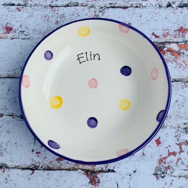 Personalised Spotty Dotty Pasta Bowl