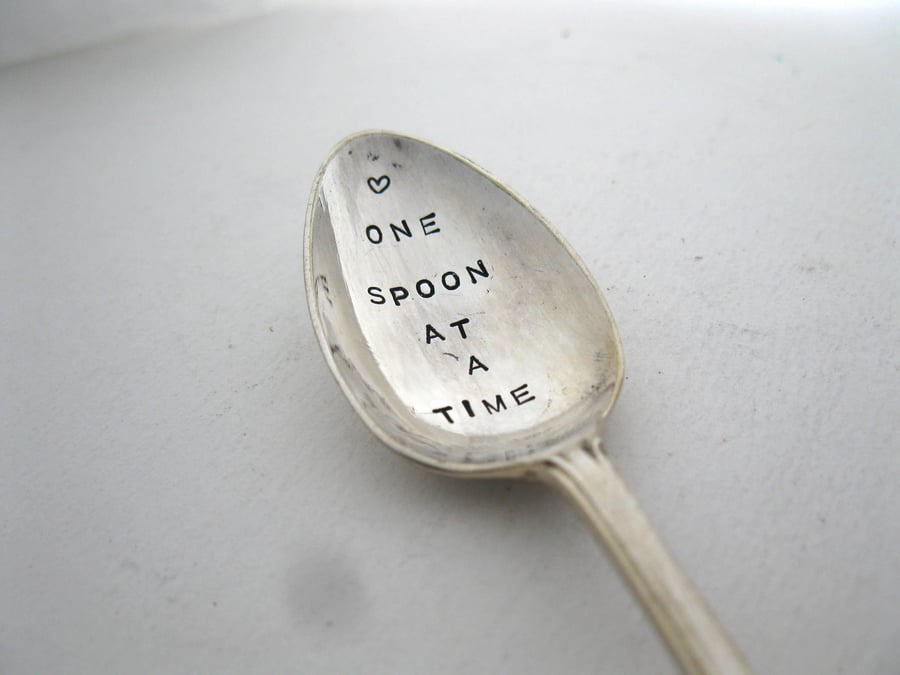 One Spoon At A Time, Handstamped Coffee Spoon