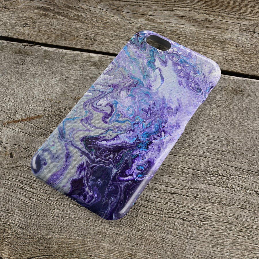 Purple Marbled iPhone Case - Available for Models iPhone 5678, Plus, , S, Protec